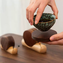 Load image into Gallery viewer, Snail Solid Wood Drink Coasters Made from Walnut and Wenge