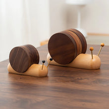 Load image into Gallery viewer, Snail Solid Wood Drink Coasters Made from Walnut and Wenge
