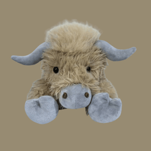 Load image into Gallery viewer, Fluffy Brown Highland Cow Plush Toy with Soft Plush Fabric and PP Cotton Filling for Kids and Adults