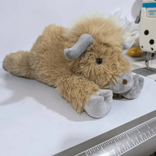 Load image into Gallery viewer, Fluffy Brown Highland Cow Plush Toy with Soft Plush Fabric and PP Cotton Filling for Kids and Adults