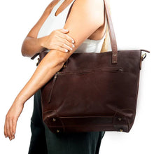 Load image into Gallery viewer, Portland Buffalo Leather Tote Bag, Brown Full Grain