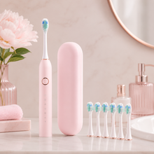 Load image into Gallery viewer, Sonic Electric Toothbrush with Two Minute Timer and Four Replacement Heads