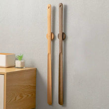 Load image into Gallery viewer, Ergonomic Walnut Magnetic Shoehorn with Wall Mount