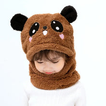 Load image into Gallery viewer, Kids Fuzzy Panda Scarf Hat with Ears