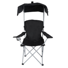 Load image into Gallery viewer, Portable Canopy Lounge Chair with Adjustable Sunshade and Cup Holder