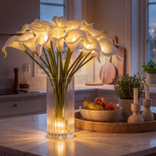 Load image into Gallery viewer, Light Up Calla Lily Bouquet with Ten White Blooms and Warm Glow Standing 15 Inches Tall