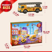 Load image into Gallery viewer, Construction Vehicle Advent Calendar with 24 Pieces and City Play Mat for Kids