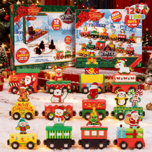 Load image into Gallery viewer, Magnetic Train Car Advent Calendar with 12 Connecting Cars and Numbered Doors