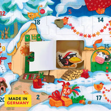 Load image into Gallery viewer, Wooden Farm Animal Advent Calendar with 24 Figures, Storybook and Winter Backdrop for Toddlers