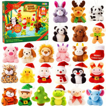 Load image into Gallery viewer, Mini Plush Animal Advent Calendar with 24 Daily Surprises for Christmas