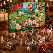 Load image into Gallery viewer, Dog and Cat Figurine Advent Calendar with 24 Pets and a Pet Village Play Mat