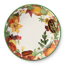 Load image into Gallery viewer, Autumn Botanical Ceramic Serving Bowl with Pumpkin and Leaf Print 13 Inch