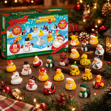 Load image into Gallery viewer, Rubber Duck Advent Calendar with 24 Floating Bath Ducks for Christmas Countdown