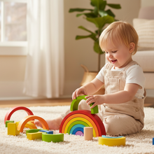 Load image into Gallery viewer, Montessori Rainbow Arch Bridge Wooden Building Blocks for Kids