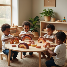 Load image into Gallery viewer, Montessori Rainbow Arch Bridge Wooden Building Blocks for Kids