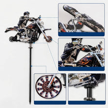 Load image into Gallery viewer, Motorrad-Windrad mit Skelett-Fahrer für Garten - Zorenza