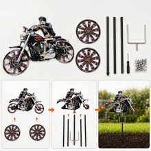 Load image into Gallery viewer, Motorrad-Windrad mit Skelett-Fahrer für Garten - Zorenza