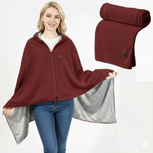 Load image into Gallery viewer, USB Heated Shawl Blanket with Three Heat Levels and Eight Heating Zones