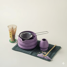 Load image into Gallery viewer, Traditional Japanese Matcha Tea Set with Ceramic Bowl and Bamboo Whisk