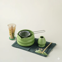 Load image into Gallery viewer, Traditional Japanese Matcha Tea Set with Ceramic Bowl and Bamboo Whisk