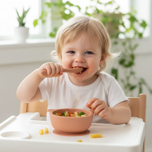 Load image into Gallery viewer, Silicone Suction Baby Feeding Bowl and Spoon Set
