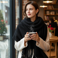 Load image into Gallery viewer, Black Plaid Scarf for Women