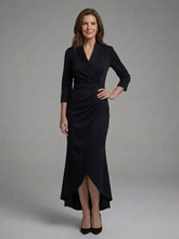 Load image into Gallery viewer, Womens Long Sleeve Midi Dress with Figure Skimming Cut and Fluid Drape