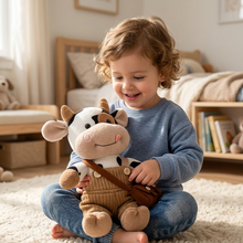 Load image into Gallery viewer, Plush Cow in Overalls