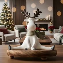 Load image into Gallery viewer, Hand-Painted Reindeer Figurine with Scarf, 5.5 Inch Resin Christmas Decoration