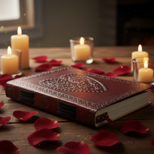 Load image into Gallery viewer, Vintage Heart Embossed Leather Journal, Handmade Genuine Leather Notebook