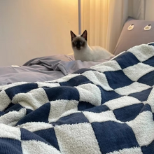 Load image into Gallery viewer, Nordic Soft Checkerboard Woven Blanket