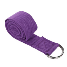 Load image into Gallery viewer, Premium Cotton Yoga Strap with Adjustable D Ring Buckle for Stretching and Pilates