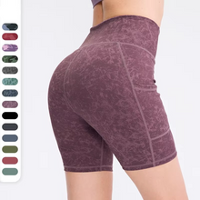 Load image into Gallery viewer, Women's High Waist Yoga Shorts with Pocket