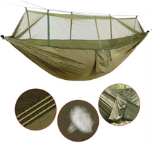 Load image into Gallery viewer, 2-Person Outdoor Hammock with Mosquito Net - Portable Parachute Fabric Camping Bed