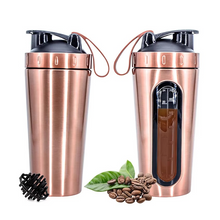 Load image into Gallery viewer, Stainless Steel 24oz Sports Shaker Bottle with Measurement Scale for Gym and Outdoor Fitness