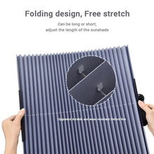 Load image into Gallery viewer, Retractable Car Windshield Sunshade Curtain Set – UV Reflective Front & Rear Auto Visor Cover