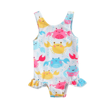 Load image into Gallery viewer, Breathable Infant One-piece Swimsuit for Girls, Cute Summer Sleeveless Swimwear