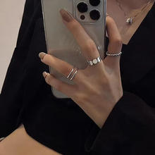 Load image into Gallery viewer, Gothic Black Heart and Dice Silver Ring Set for Women