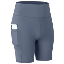 Load image into Gallery viewer, Women's High Waist Yoga Shorts with Pocket