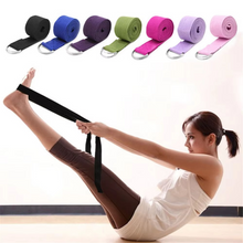 Load image into Gallery viewer, Premium Cotton Yoga Strap with Adjustable D Ring Buckle for Stretching and Pilates