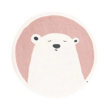 Load image into Gallery viewer, Round Fluffy Baby Play Mat Plush Animal Rug for Nursery or Living Room
