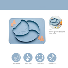 Load image into Gallery viewer, Baby Silicone Dinner Plate with Cartoon Fox Design