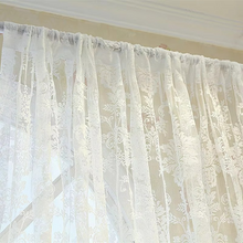 Load image into Gallery viewer, Elegant White Lace Tulle Curtains with Floral Design for Bedroom or Living Room