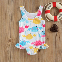 Load image into Gallery viewer, Breathable Infant One-piece Swimsuit for Girls, Cute Summer Sleeveless Swimwear