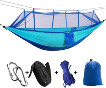 Load image into Gallery viewer, 2-Person Outdoor Hammock with Mosquito Net - Portable Parachute Fabric Camping Bed