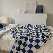Load image into Gallery viewer, Nordic Soft Checkerboard Woven Blanket