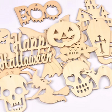 Load image into Gallery viewer, Halloween Wooden Pendant Slices for DIY Crafts and Party Decor, Natural Wood Discs 2.3–4 in, Set of 10