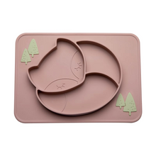Load image into Gallery viewer, Baby Silicone Dinner Plate with Cartoon Fox Design