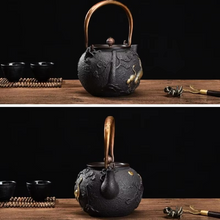 Load image into Gallery viewer, Japanese Cast Iron Teapot Set, 44 fl oz Authentic Tetsubin Tea Kettle