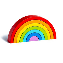 Load image into Gallery viewer, Montessori Rainbow Arch Bridge Wooden Building Blocks for Kids